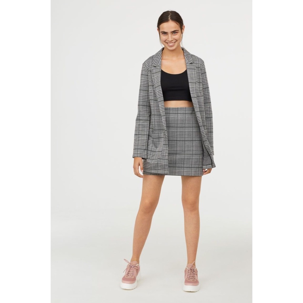 NEW H&M Checkered Houndstooth Skirt